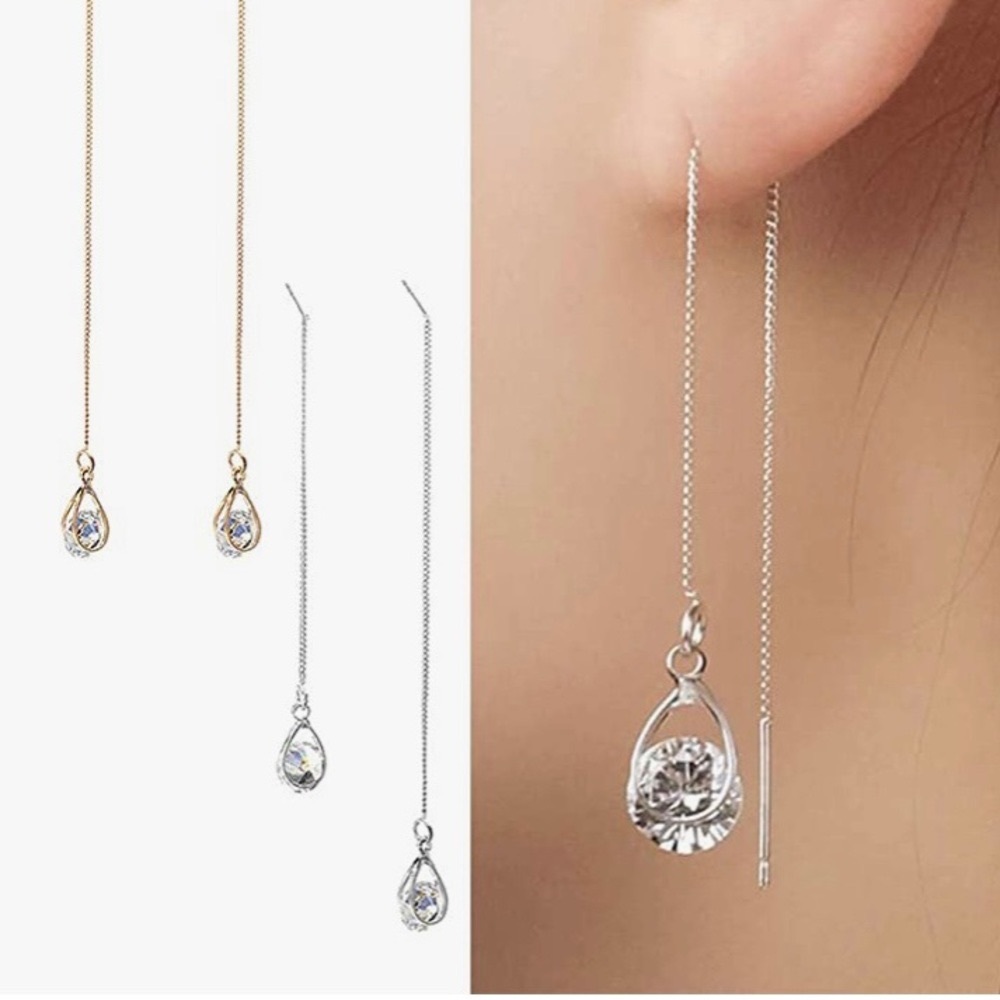 Sterling silver and Sterling silver and gold plated CZ earrings.